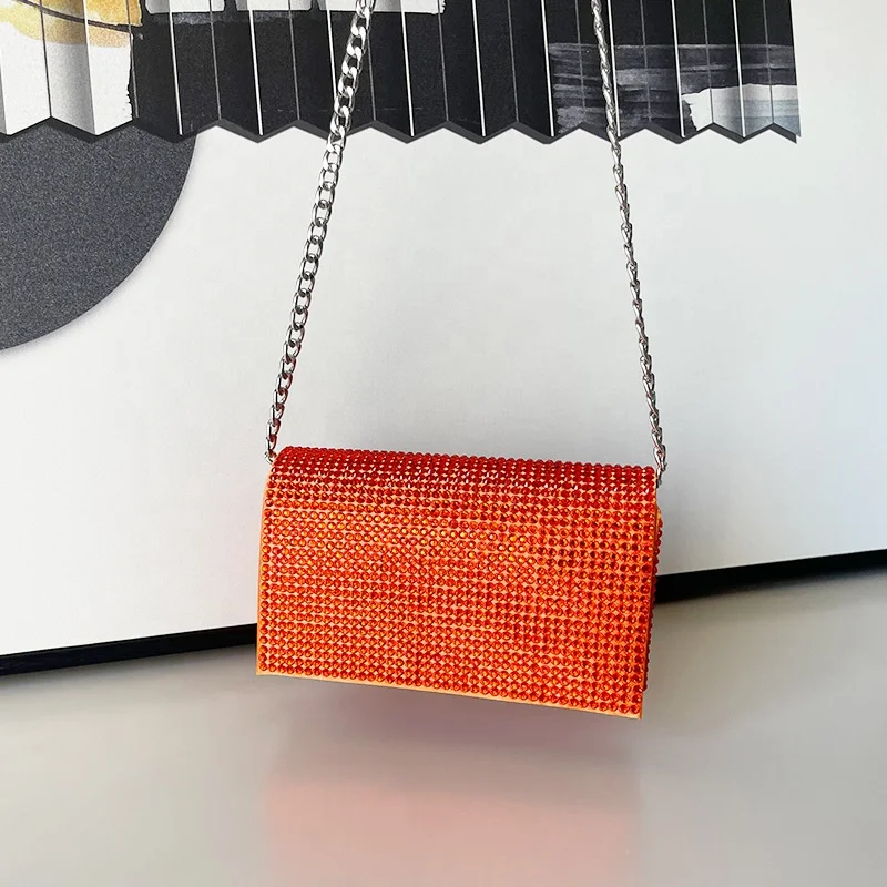 Luxury Rhinestone Evening Bag Purses for Women Chain Shoulder Ladies Sparkling Party Handbag Envelope Clutch Wedding Bag