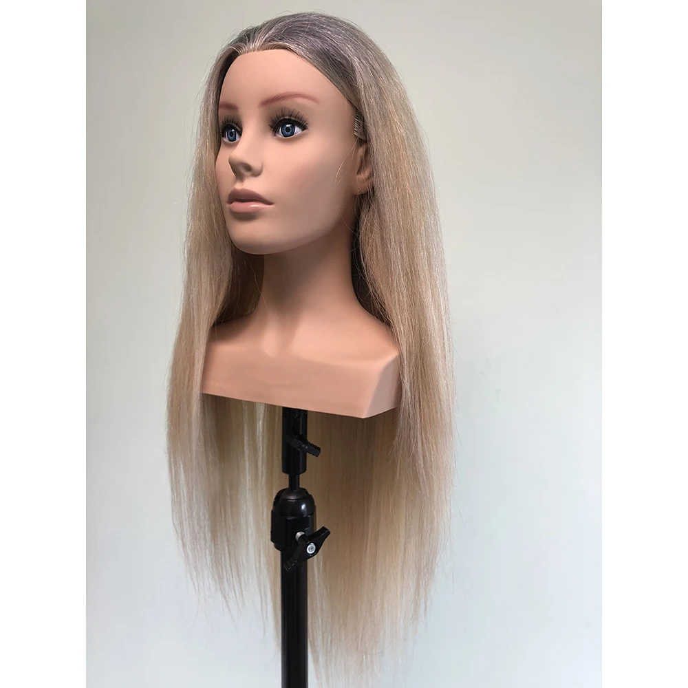 29 inch Ombre color europe face hair mannequin with shoulder for hairdresser