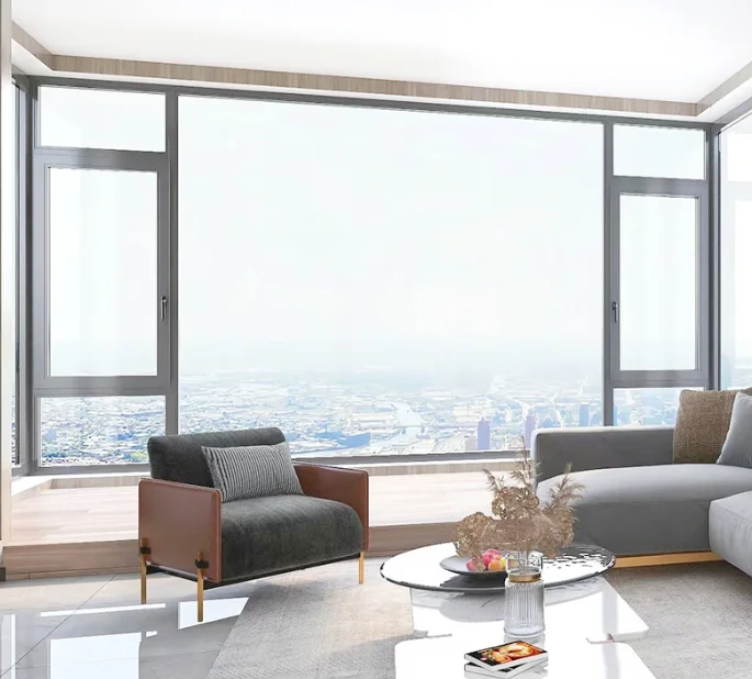 High Performance Broken Bridge Sunroom Thickened Aluminum Square Villa Door and Window System