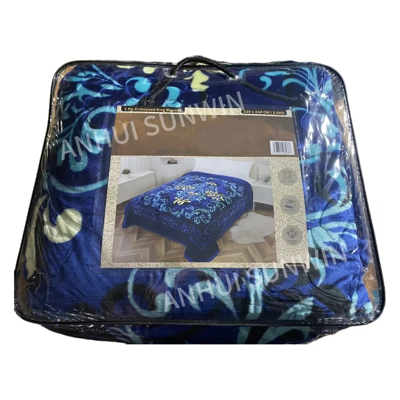 Luxury Comfortable King Size 3-6KG Korean Mink Blankets Plush Blanket Wholesale Raschel Blanket for Winter