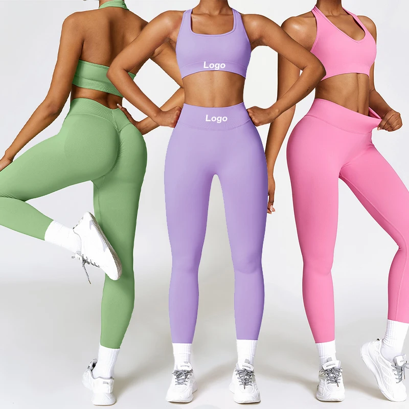 YIYI New Women Yoga Running Workout 2 Piece Sets Sports Wear Gym Fitness Sets Seamless Leggings And Bra Workout Sets for Women