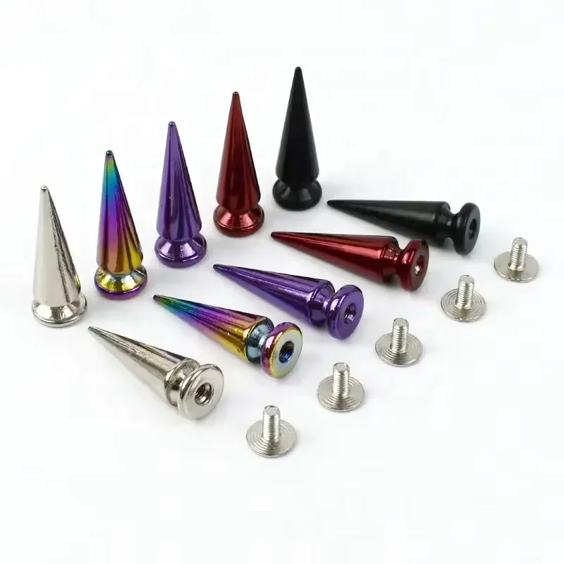 Meetee BK904 25mm DIY Handmade Decorative Screw Spike Copper Nails For Leather Belt Clothes Decoration Punk Screw