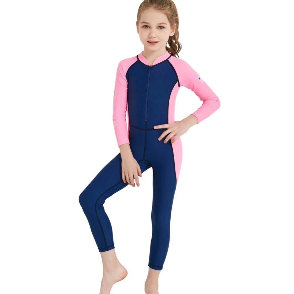 Kids Long Sleeve Swimwear Children Surfing Suit Quick Dry Rash Guard One Piece Girl Boy Diving Suit