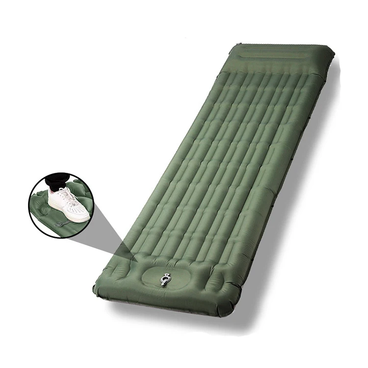 Ultralight sleeping pad camping sleeping mat with built-in foot pump portable air bed sleeping pad camping mat