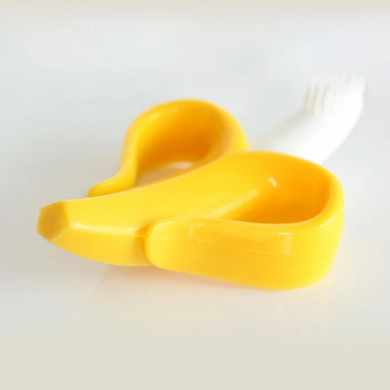 
soft BPA free silicone banana teether baby toothbrush teething Non-Toxic hot selling 2019 