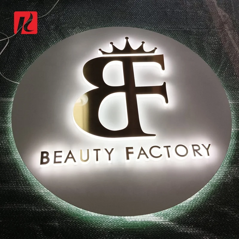 Kexian Custom Wall 3D Logo Sign Indoor Business Sign Lighted Sign Logo Mounted on Wall For Office Store Shop