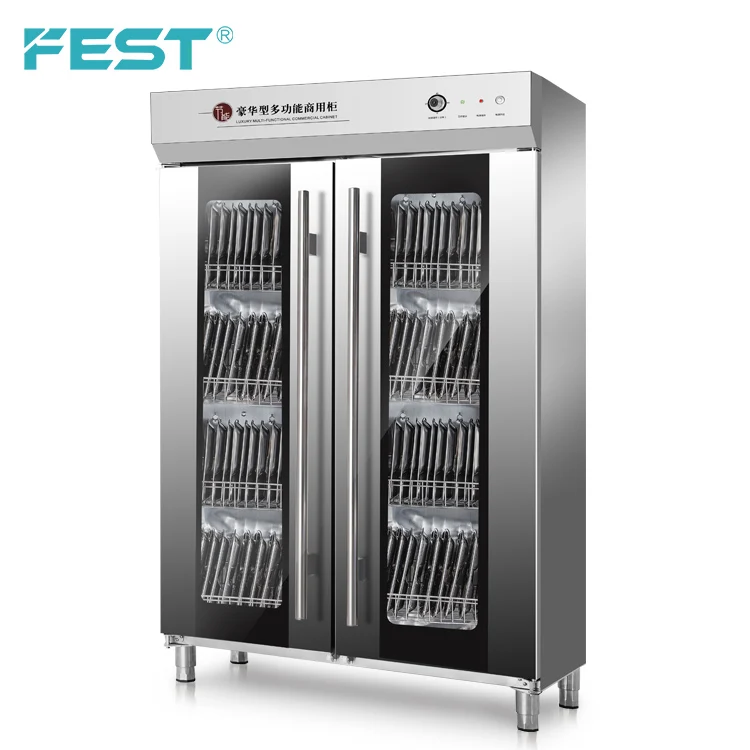 Фестиваль двухдверная тумба-восемь полки тарелка посуда шкаф в переменного тока, 50-75 градусов коммерческий вид озоновый дезинфицирующий шкаф для ресторана