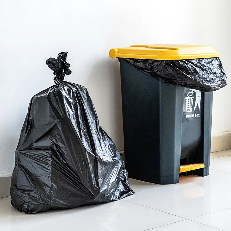 50 Gallon Heavy Duty Black Trash HDPE Garbage Bag Waterproof Bin Plastic Liners