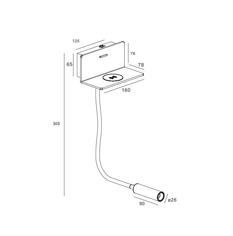 Hotel Decorative Bed Side Aluminum Alloy Adjustable Indoor mobile phone Wireless  charging Led Table Lamp Reading Light