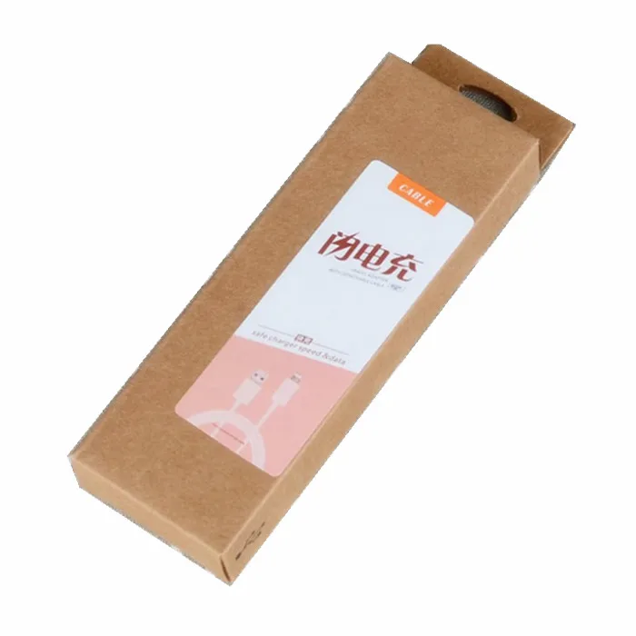 custom Mobile Phone Charger kraft Paper Box USB Cable Packaging Box Retail Package box for Mobile phone Glass Screen protector