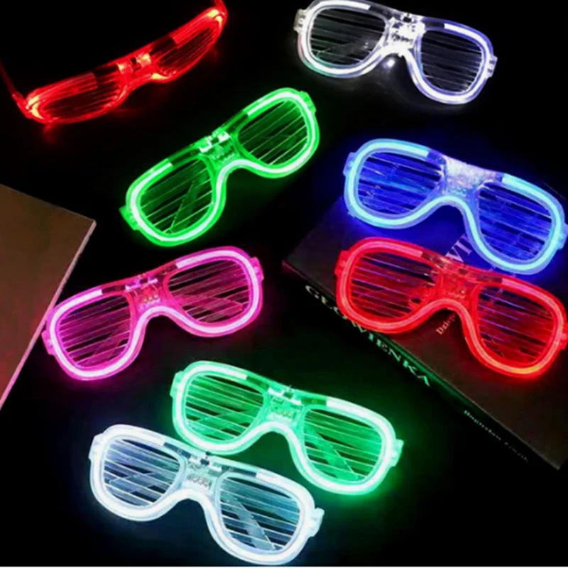 Wholesale Neon Glow LED Luminous Party Glasses for Halloween Christmas Party Props Dark Night Glow Eye Wear