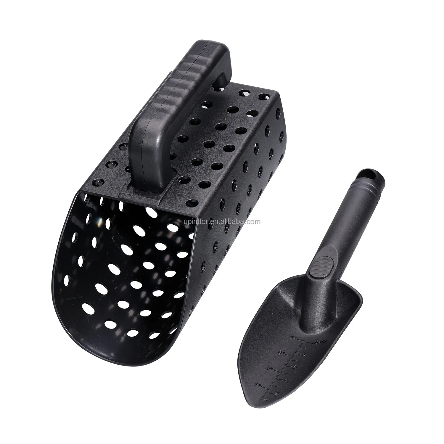 2 PCS Black Metal Finder Accessory Set Sand Scoop Shovel Tool Set Metal Detection Treasure Hunts Tool Accessory