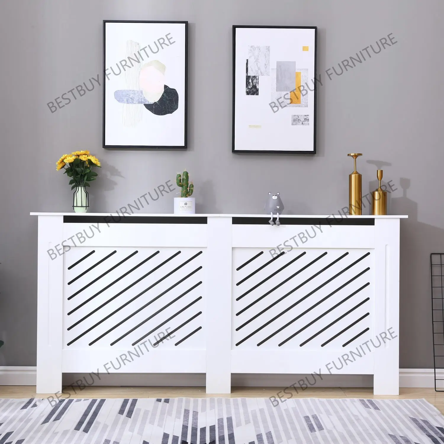 Современная индивидуальная деревянная крышка радиатора настенный шкаф полка мебель для гостиной