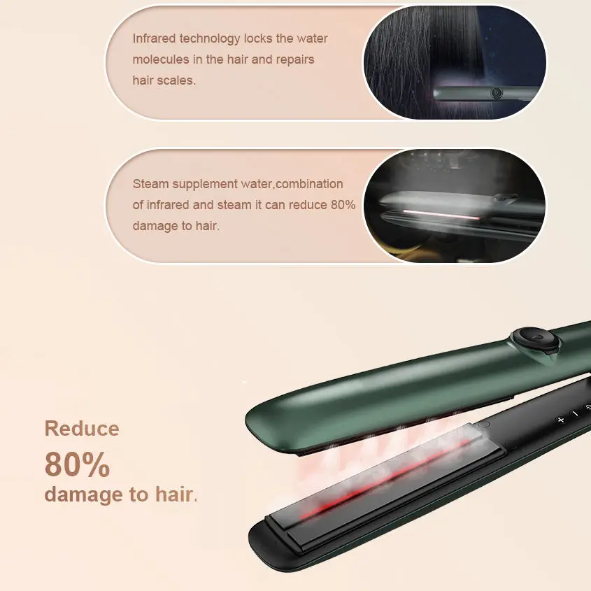 Professional Steam Hair Straightener Ceramic Steampod Flat Iron straightener