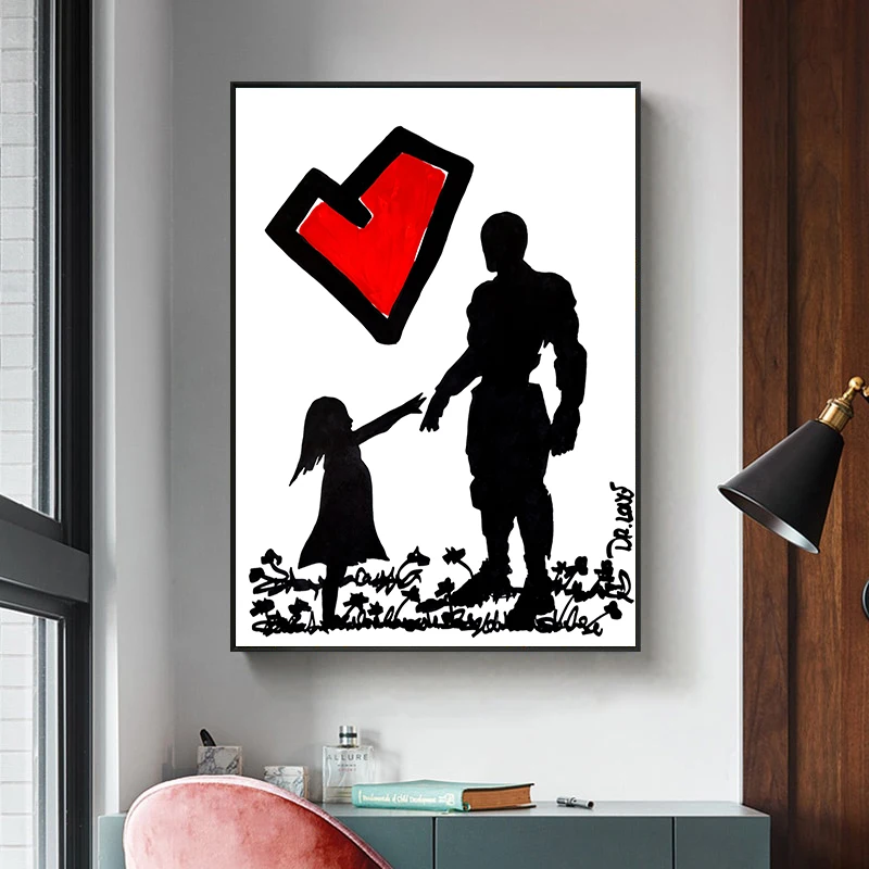 Human feelings in Love Background Artworks Poster Print Tableau Luxury Wall Art Decor Living Room Bedroom Home Canvas Paintings