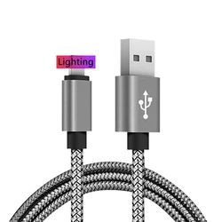 Mobile Phone Cables 2m USB Braided Cable  8 pin Quick Charging Lighting  Data Cables for iPhone