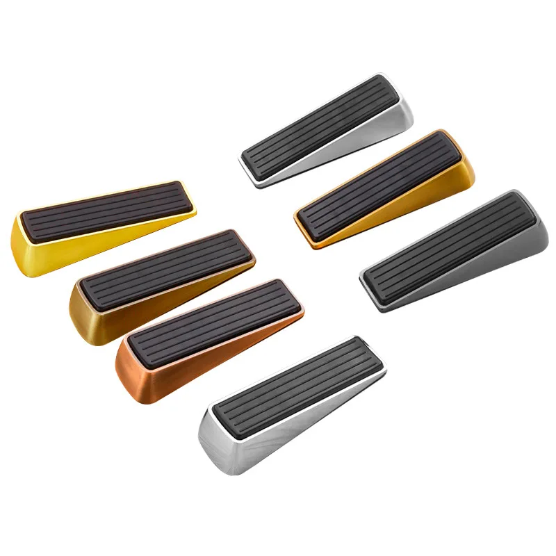 Heavy-Duty Non-Slip Rubber Door Stopper Modern Triangular Draft Holder Silicone Wooden Protector Metal Wedge Doorstop Wedge