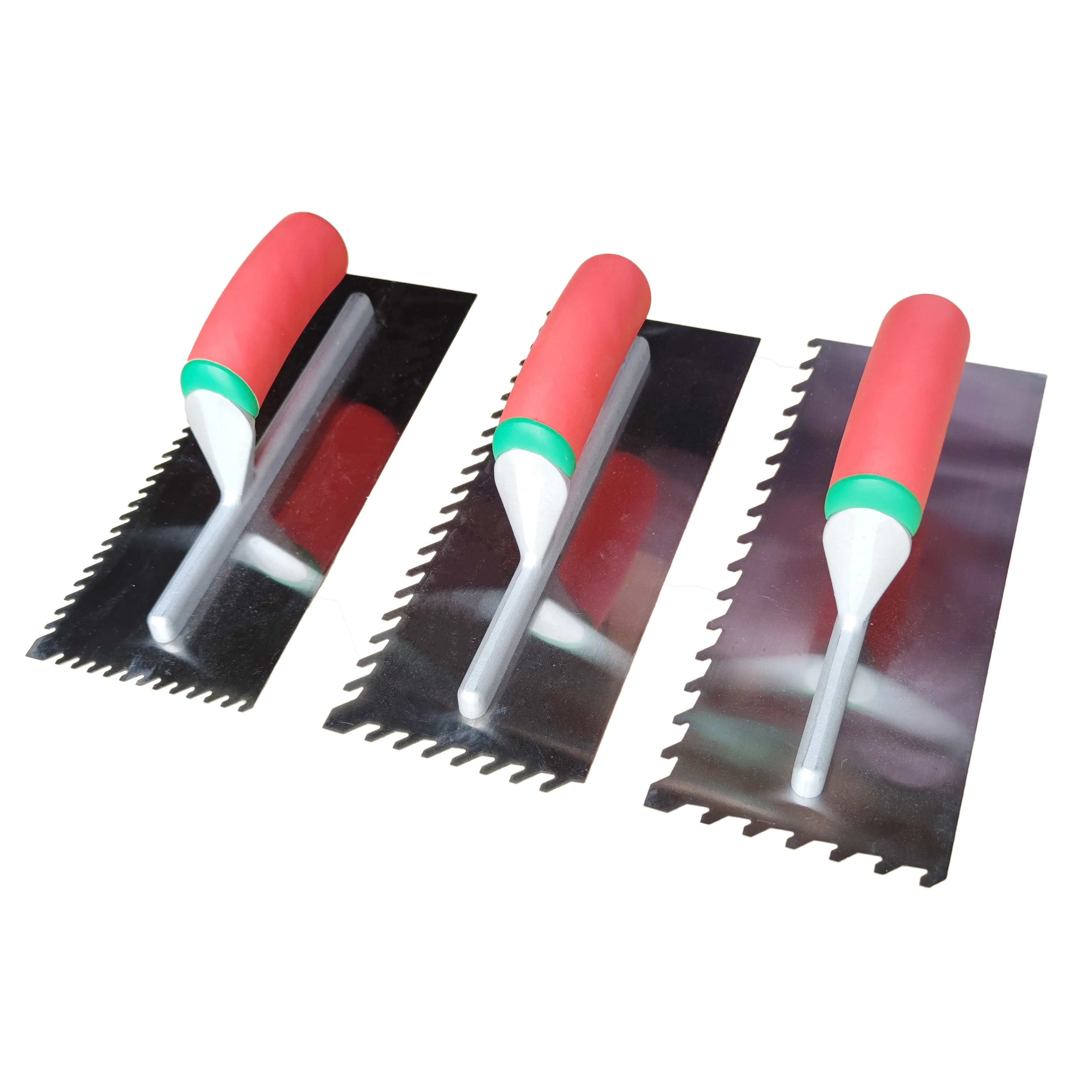 Plastering Tool Tile Trowel Carbon Steel Square Notched Trowel Set with Plastic Handle