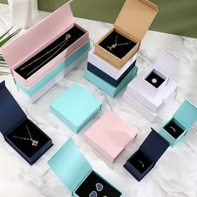 Wholesale Magnetic Flap Jewelry Box Ring Bracelet Paper Gift Packaging Boxes with Custom Logo