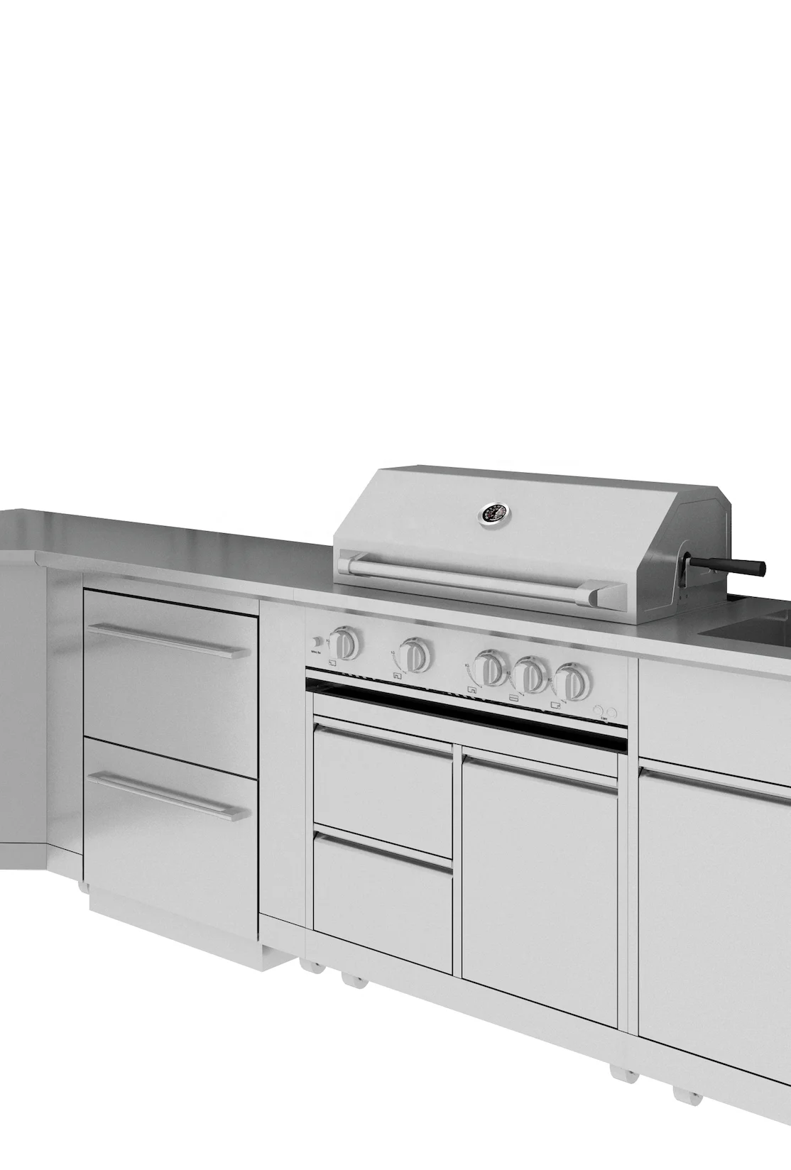 stainless steel or color outdoor kitchen portable bbq grill