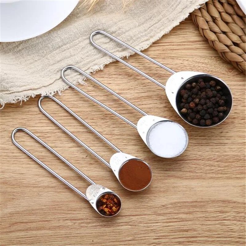 OEM/ODM LFGB certified kitchen stainless steel 430 solid liquid tsp measuring spoons set