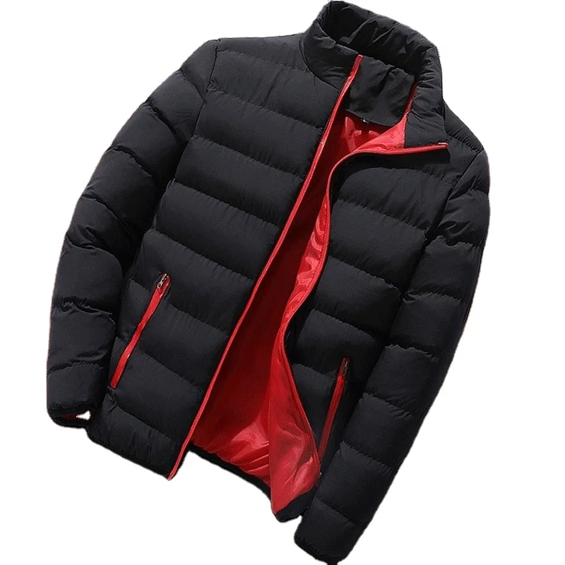 Winter Jacket Men Fashion Stand Collar Male Parka Mens Solid Thick Jackets Plus Size Coats Man