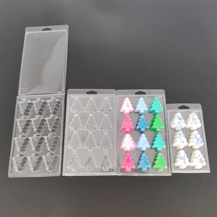 
Custom 12 Cavity Christmas Tree Candle Clamshell Tart Mold,Cavity Wax Melt Clamshell Packaging 