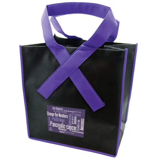 Branded Fight Against Breast Cancer Go Pink Recycled Non-woven Grocery Shopping Bag