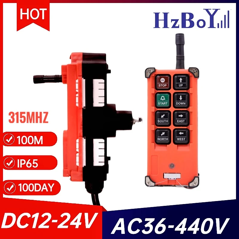 F21-E1B VHF310-331MHz 12/24/36/220/380/440V Industrial Remote Control Wireless Switches for Electric Hoist Crane Lift Controller
