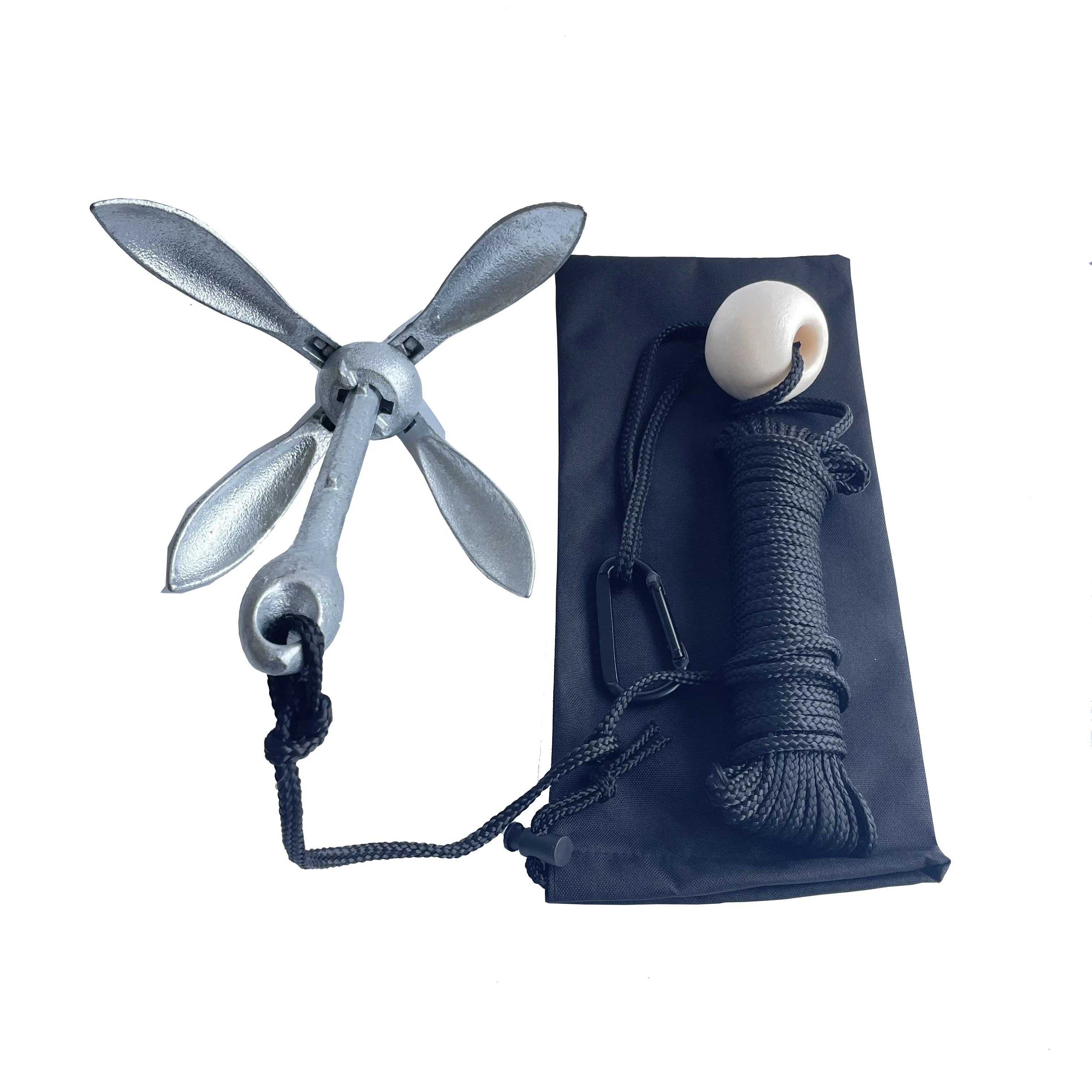 COMPACT AND PORTABLE 1.5KG HOT DIP GALVANIZING STEEL FOLDING ANCHOR KIT FOR KAYAK/CANOE/SUP BOARD