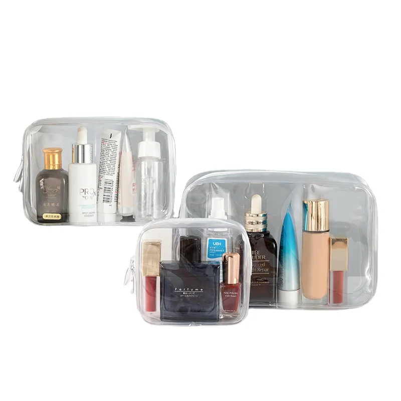 Transparent Cosmetic Bag Pvc Women Zipper Clear Makeup Bags Beauty Case Travel Make Up Organizer Storage Bath Toiletry Wash Bag