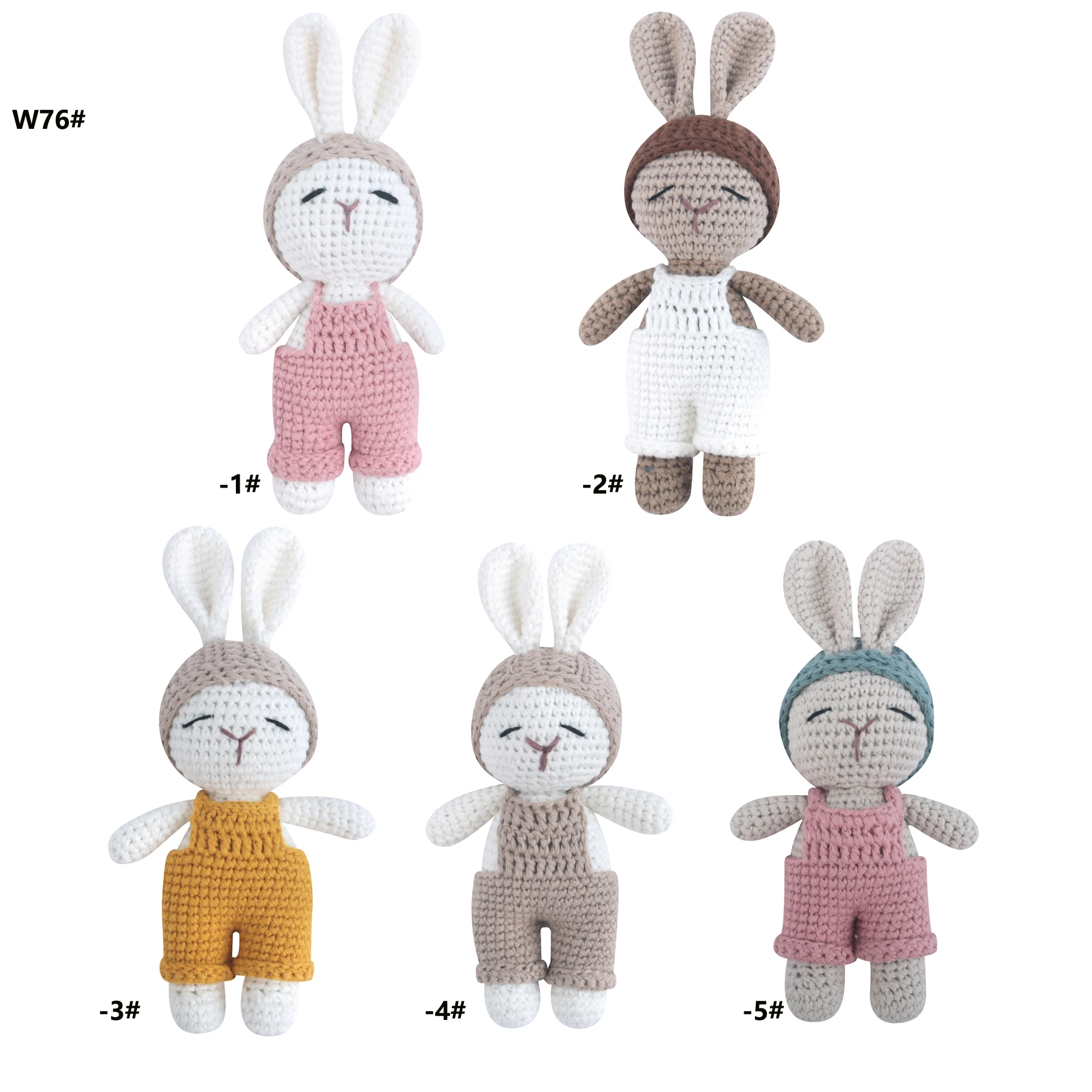 100% Handmade Kids Crochet Rabbit Animals Toys Soft Plush Doll Woven Cotton Crochet For Baby Gifts Toy