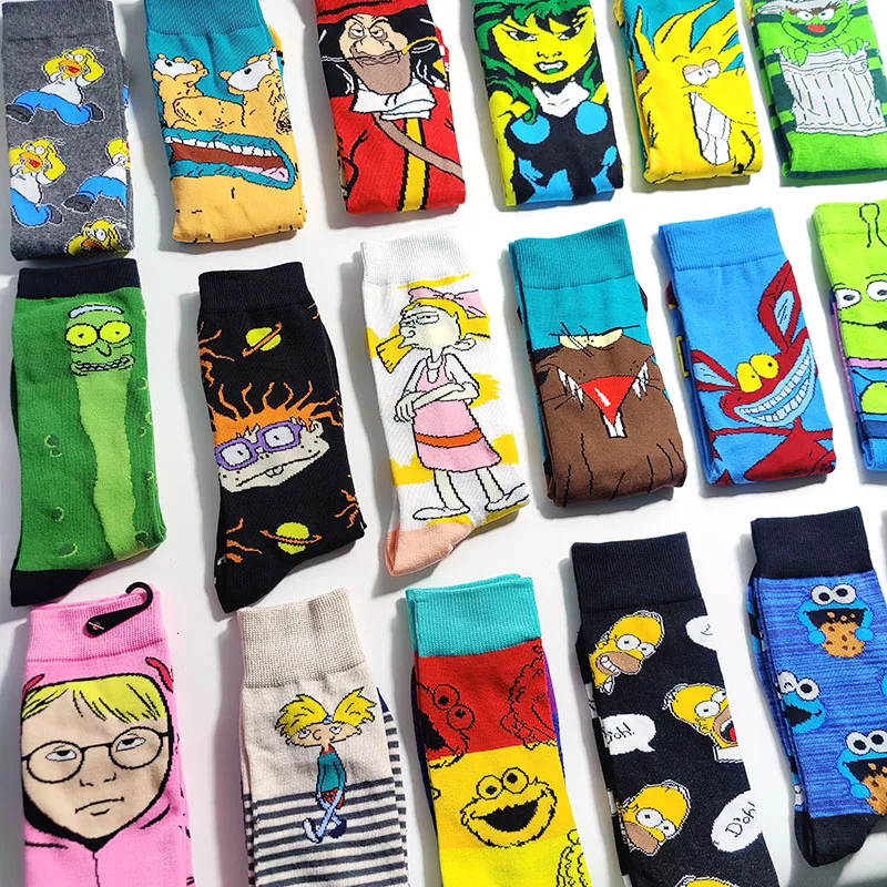 2024 custom oem Anime Men knitted Socks Women cotton Cosplay Character Calcetines Skateboard Unisex cartoon Hip Hop Funny Socks