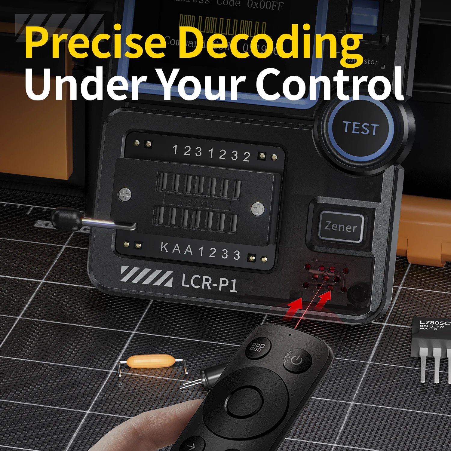 Fnirsi LCR-P1 transistor tester multifunctional capacitor resistor MOS field-effect transistor electronic component detector