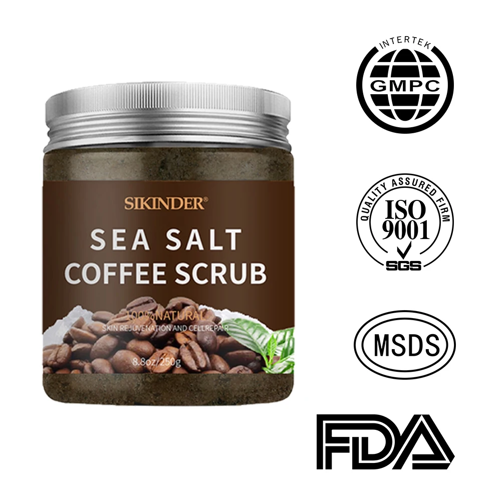 100% pure sea salt for skin care moisturizing coffee scrub