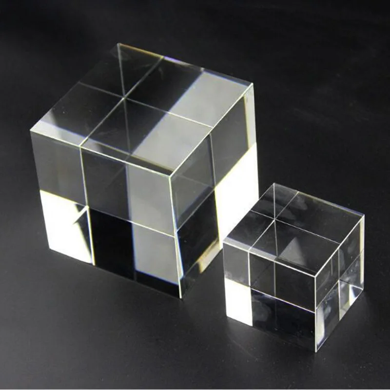 Top Quality K9 Crystal Blank Chamfered Crystal Cube Paper Weight For Table Decoration