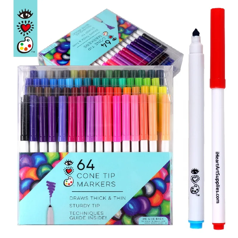 Набор подарочных маркеров для раскрашивания с 64 широкими линиями