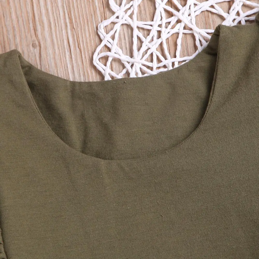 Wholesale fall new design children ruffle clothes girls solid 100% cotton baby girls dresses