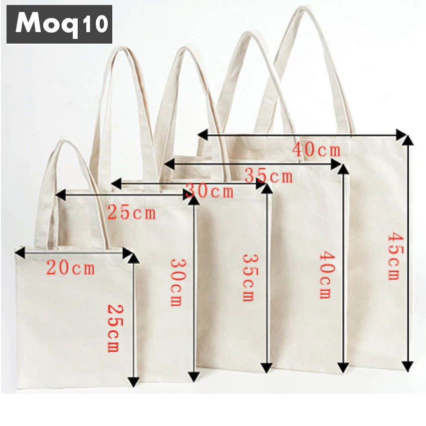 Wholesale Custom Handmade Cotton Canvas Plain Tote Bag Blank Cotton Canvas Tote Bag With Logo