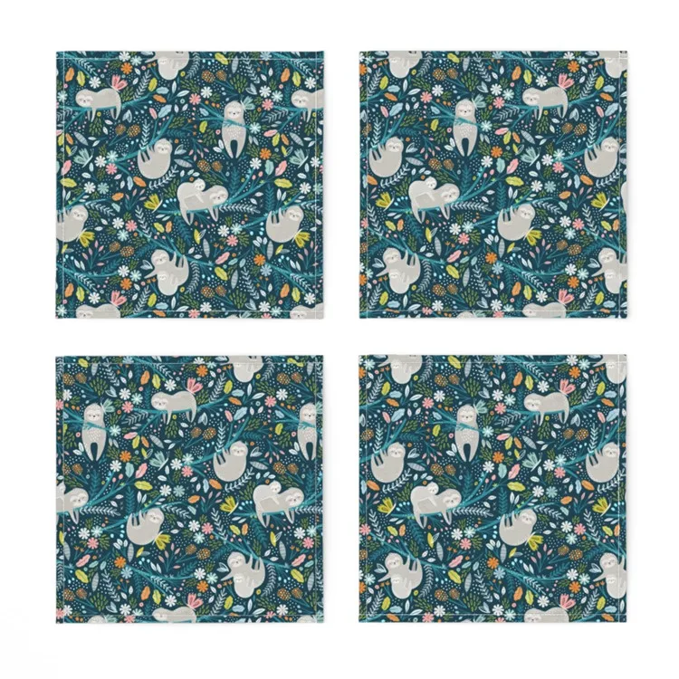 100% polyester custom design digital printed sublimation blank recycled christmas cocktail napkins