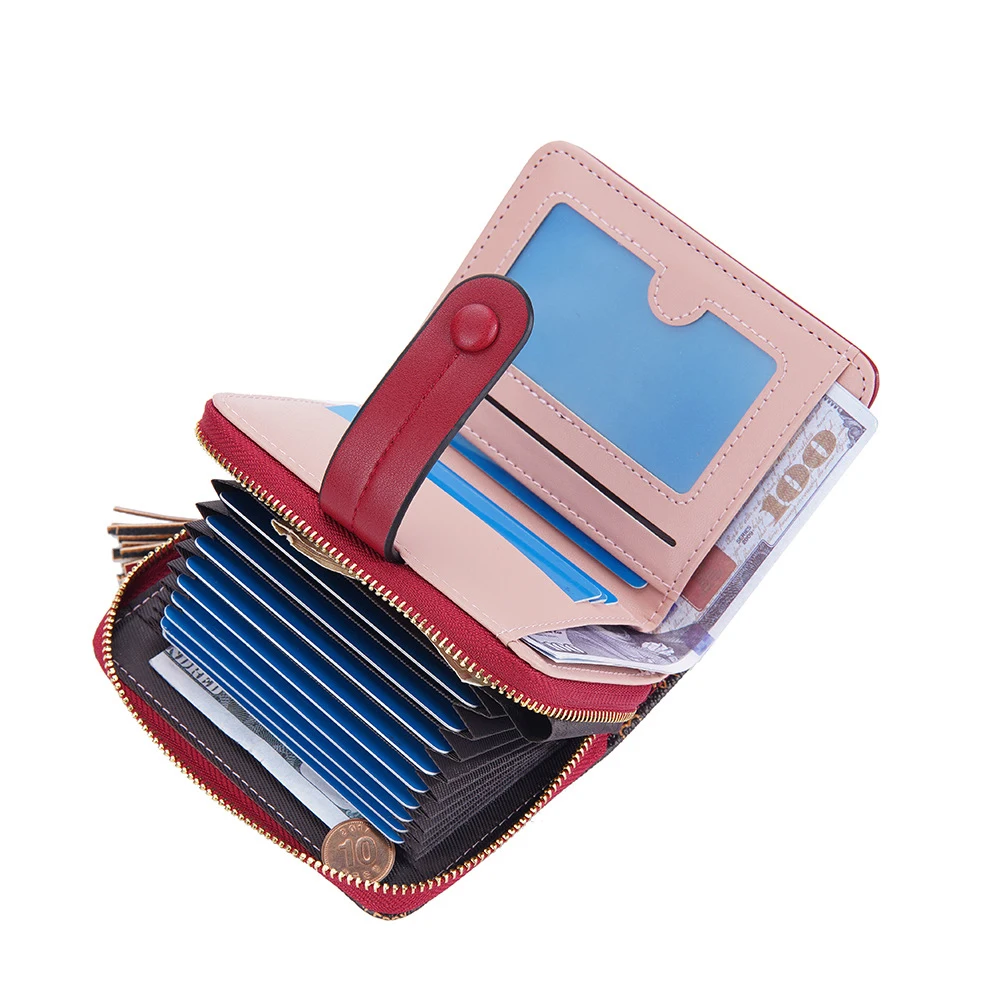 Wallet Women Luxury Famous Brand Pu Leather Printed Tassel KeyChains With Wallets Ladies Short Change Purse Wallet