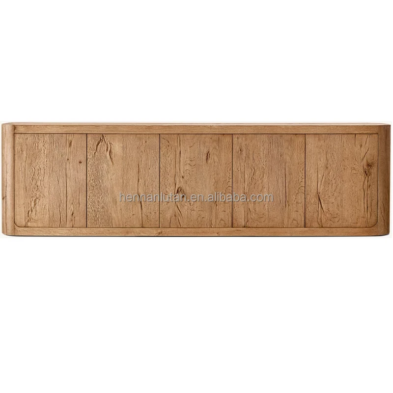 ODM Modern Living Room Furniture American Style Durable Solid Wood Oak Wooden Media Console Wood TV Stand