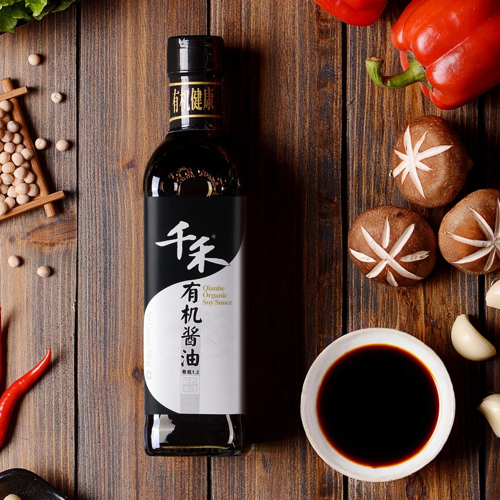 Organic 500 ml Natural Brewing Soy Sauce with No chemical Additives Organic and Non-GMO Materials or OEM