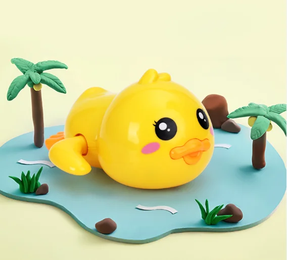 Hot selling cute cartoon yellow duck bath toys for kids pool swimming toys for bath