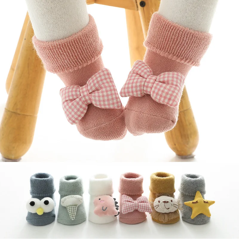 
Prewalker Floor Knit Non-slip Cotton Cartoon Doll Newborn Baby Silicone Sock Shoes 