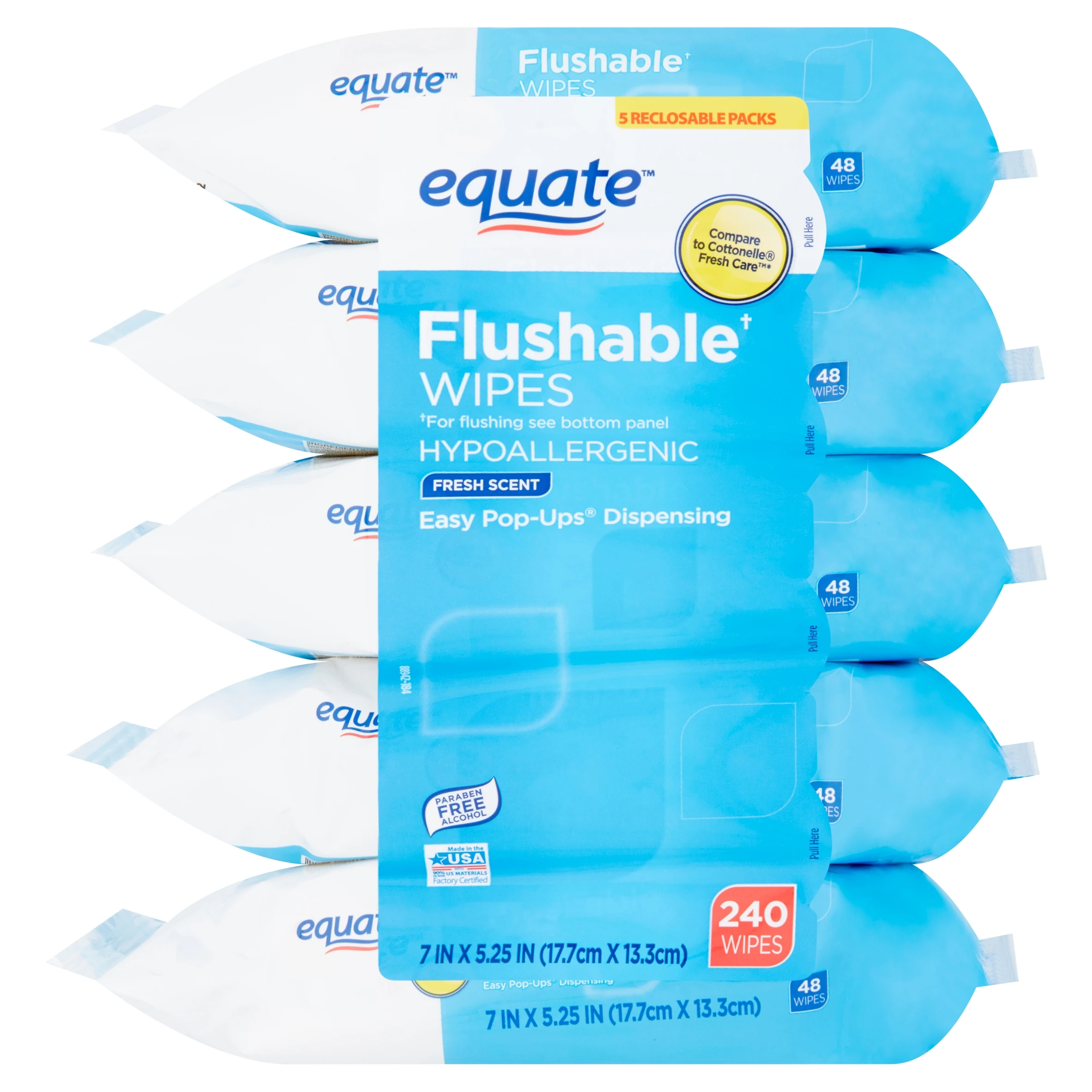 Private label hot selling bundle packs adult flushable wet wipes with 48ct/bag