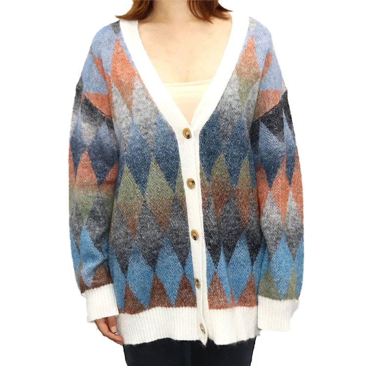 Oversized knitted cardigan sweater women cardigan coat for lides