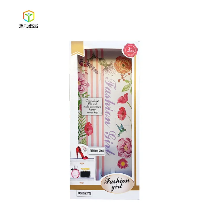 
Wholesale Children Full Color Barbie Doll Display Cardboard Colored Paper Kraft Products Toys Corrugated Display Box 