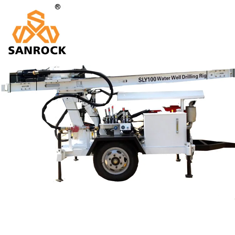 Portable Small Water Well Drilling Rig Machine Hydraulic Trailer Mounted Water Well Drilling Rig