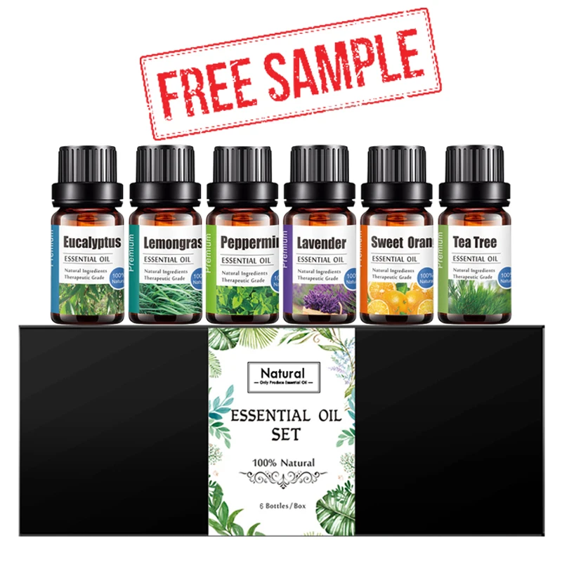 Бесплатный образец 10 мл эфирных масел натурального лаванды эвкалипта розы, новое ароматерапевтическое эфирное масло для распылителя